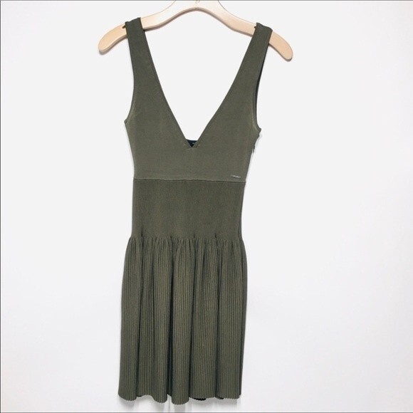 Diesel M-breed Ribbed Dress in Olive a green XXS - Picture 4 of 8